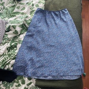 Chelsea & Violet blue micro-cheetah print midi slip skirt